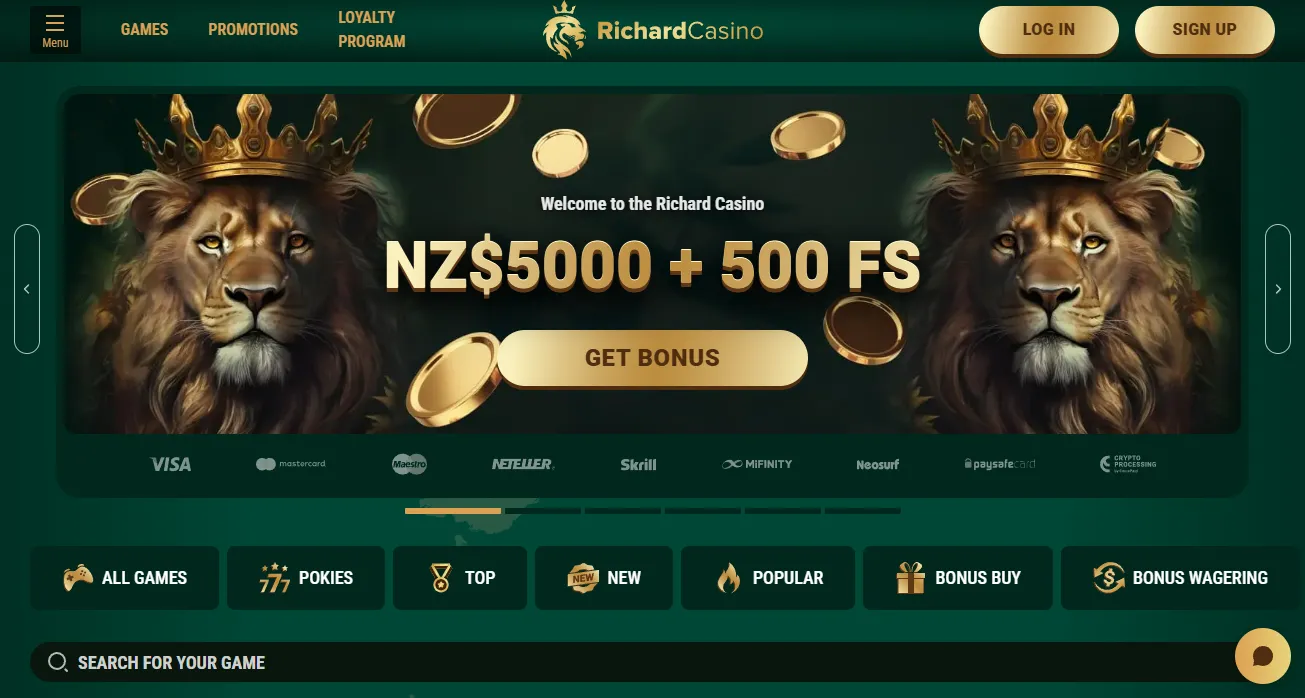 Deposits and withdrawals for New Zealand players